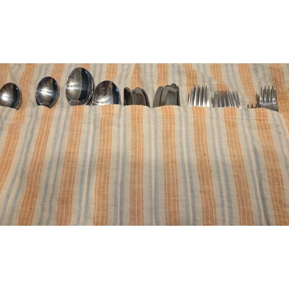 8 Settings  AMEFA Tulip Time Holland Stainless Flatware 40pcs in Roll Keeper